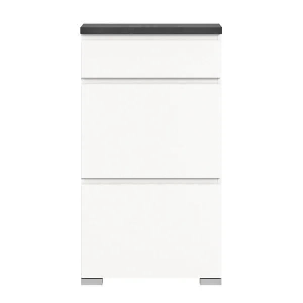 Shoelove Schuhschrank 2 Klaptüren, 1 Schublade 60x109cm weiß,grau.