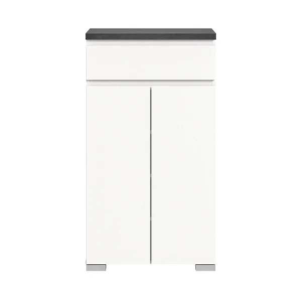 Shoelove Schuhschrank 2 Türen, 1 Schublade 60x109cm weiß,grau.