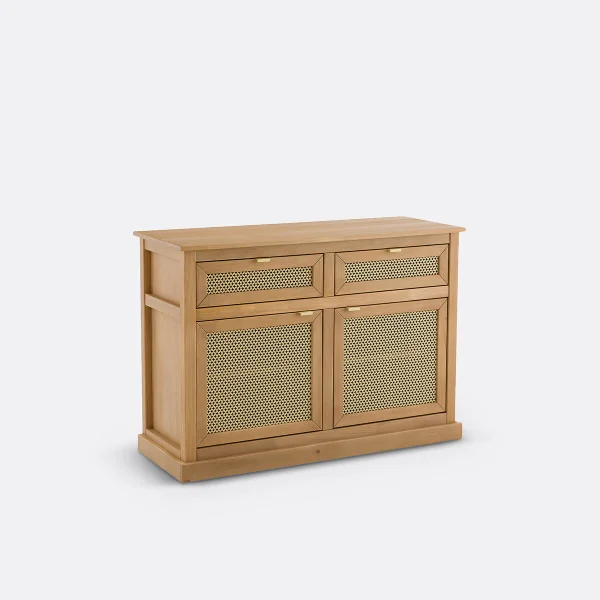 Sideboard Alvaro, Kiefer Und Stahl Mit Lochmuster