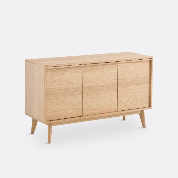 Sideboard Aram Mit 3 Türen, Eichenfurnier
