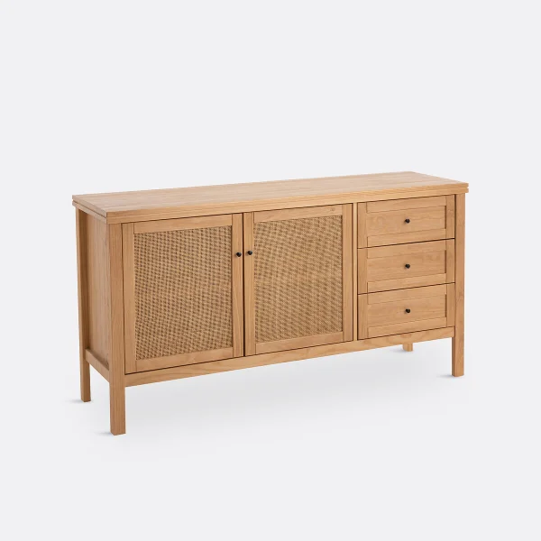 Sideboard Gabin, Kiefer Massiv Und Rohrgeflecht
