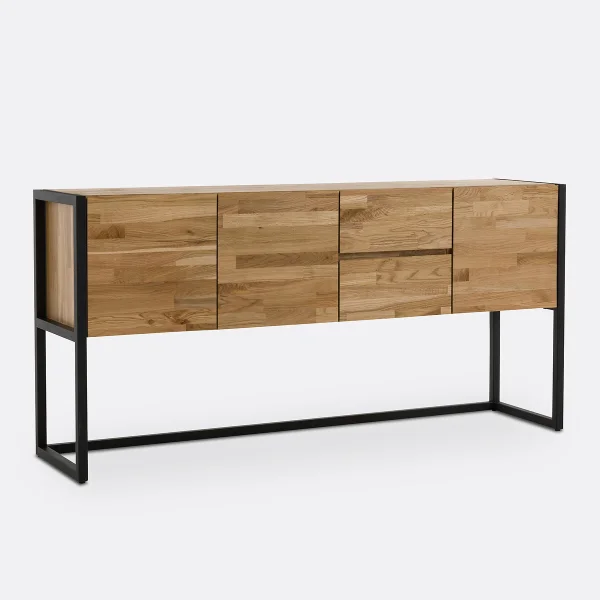 Sideboard Hiba, Eiche Massiv Und Stahl