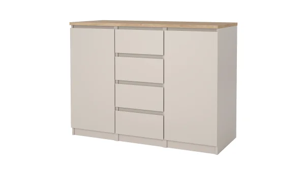 Sideboard mit 4 Schubladen beige - Jackson Hickory 121 cm - NAIA