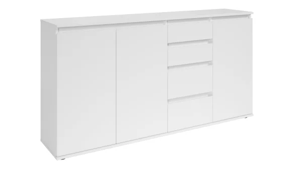 Sideboard mit 4 Schubladen weiß 160 cm - 3-türig - BRESTA