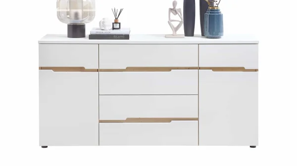 Sideboard mit 4 Schubladen weiß - Artisan Eiche 165 cm - MEMPHIS