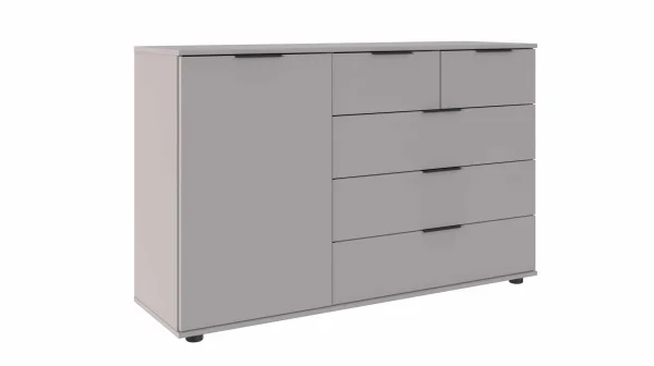 Sideboard mit 5 Schubladen grau 130 cm - SAIGON