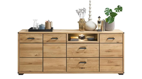 Sideboard mit Beleuchtung - Wildeiche - 219 cm - CATANIA