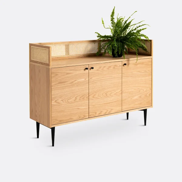 Sideboard Noya, Eiche Und Rattan