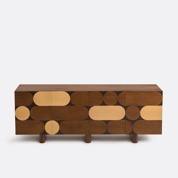 Sideboard Pontez Mit 4 Türen, Nussbaumfurnier