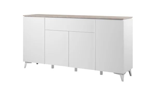 Sideboard Schublade weiß - Sandstein 177 cm - BERTRIX