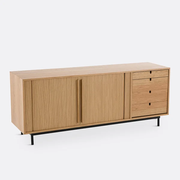 Sideboard Strio Mit Schiebetüren, Eichenfurnier