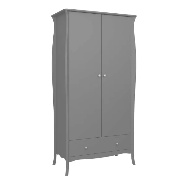 Simon Kleiderschrank 1 Schublade 2 Türen grau.