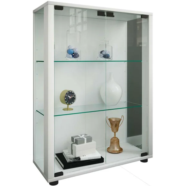 Sintalo Vitrinenschrank 2 Glastüren weiß.
