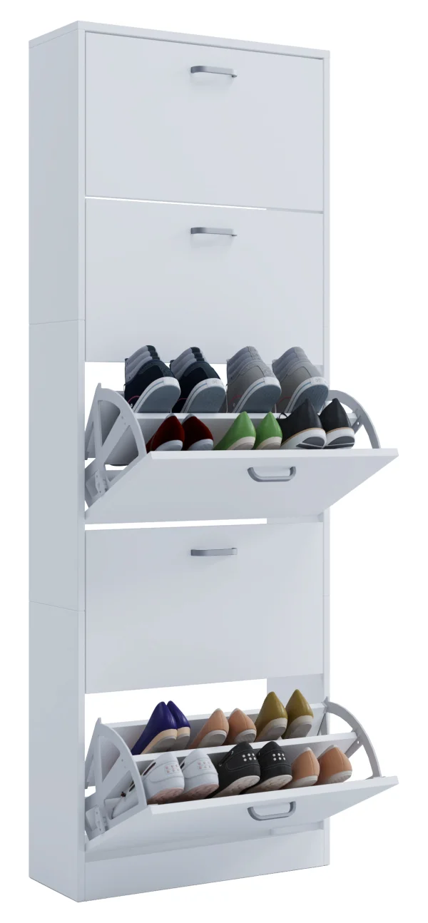 Sipos XL Schuhschrank 5 Schubladen weiß.