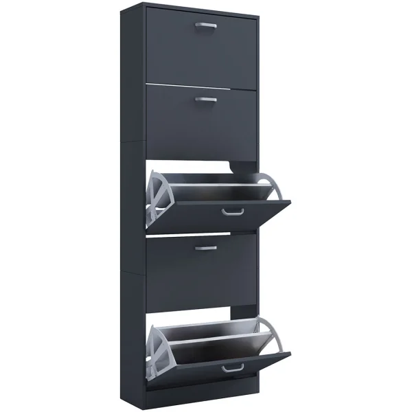 SiposXL Schuhschrank 5 Türen anthrazit.