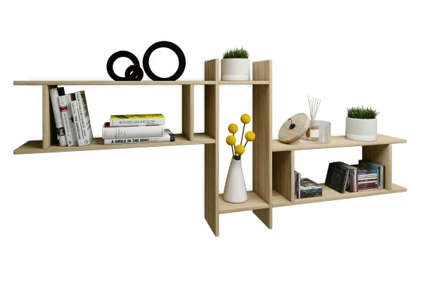 Sirola Maxi Regal Wandmontage mit 5 Fächern Sonoma-Eiche dekor.