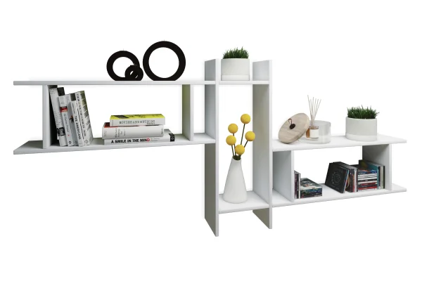 Sirola Maxi Regal Wandmontage mit 5 Fächern weiß.