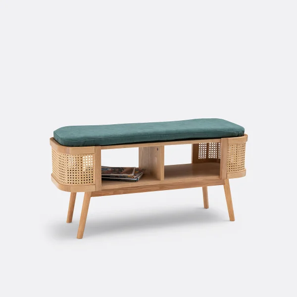 Sitz- Und Stauraumbank Laora Mit Rattan