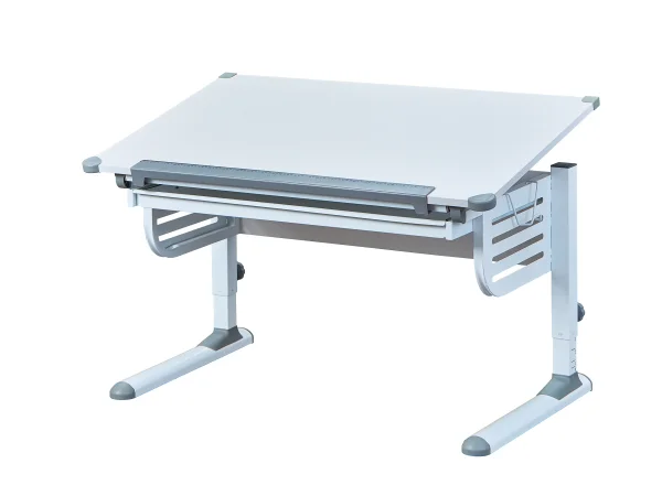 Skog Schreibtisch mit hebe/senk Platte und 1 Schubladen weiss und grau.