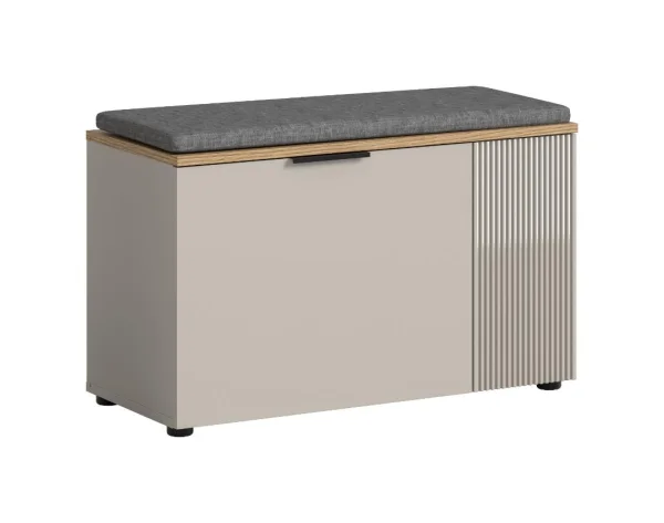 Slide Sitzbank mit Aufbewahrung inkl. Kissen 2 Türen Kaschmir Dekor.