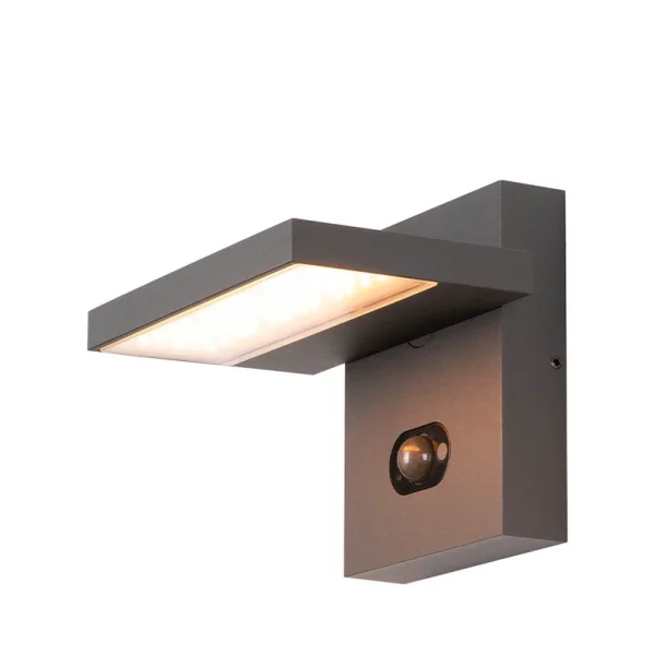 SLV - Abridor Außenwandleuchte, IP65, schwarz mit Sensor