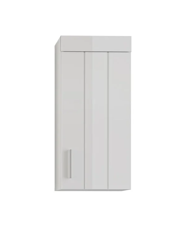 Snow Badschrank wandhängend 1 Tür Hochglanz weiß,weiß.