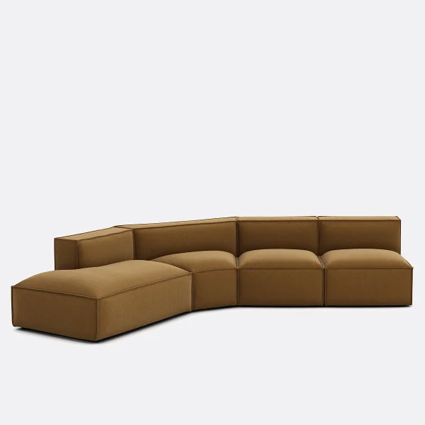 Sofa 4 Stück Links Strukturgewebe, Seven