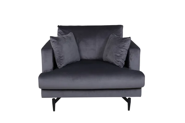 Sofia Sessel Velour dunkelgrau.