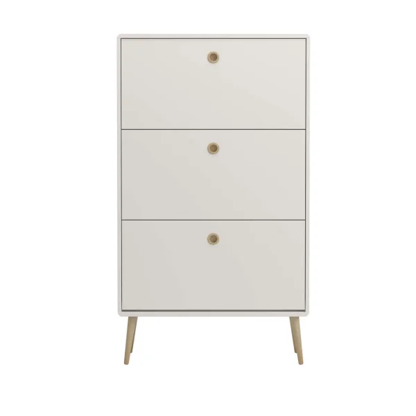 Softline Schuhschrank 3 Klaptüren Weiß.