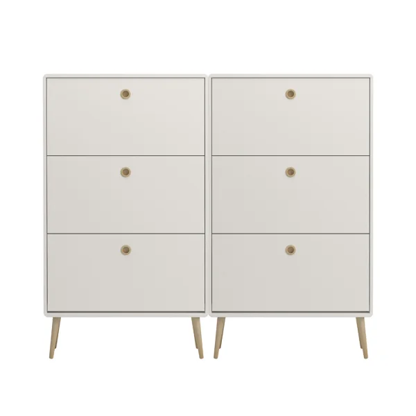 Softline Schuhschrank 6 Klaptüren Weiß.