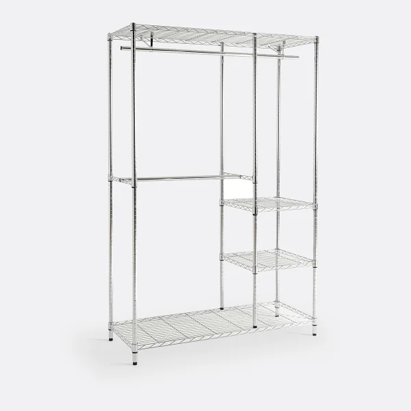 So'home Garderobe Fozzo Mit 2 Kleiderstangen Und 4 Böden