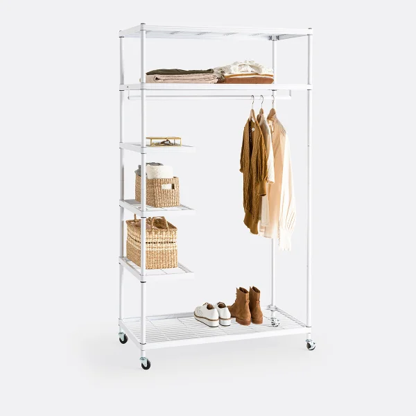 So'home Garderobe Fozzo Mit Rollen Und Kleiderstange