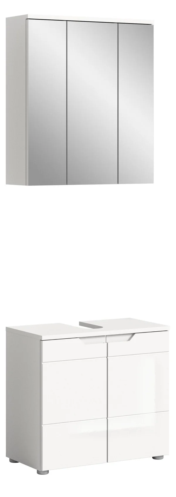 Solero Badmöbelset S1 Weiß hochglanz, weiß.