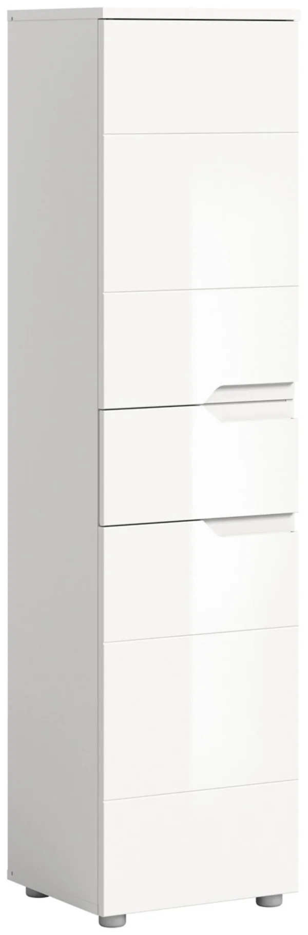 Solero Badschrank 2 Türen, 1 Schublade Weiß hochglanz, weiß.