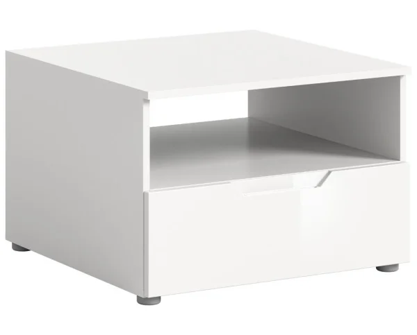 Solero Couchtisch Set 1 Schublade, 1 Regal weiß hochglanz, weiß.