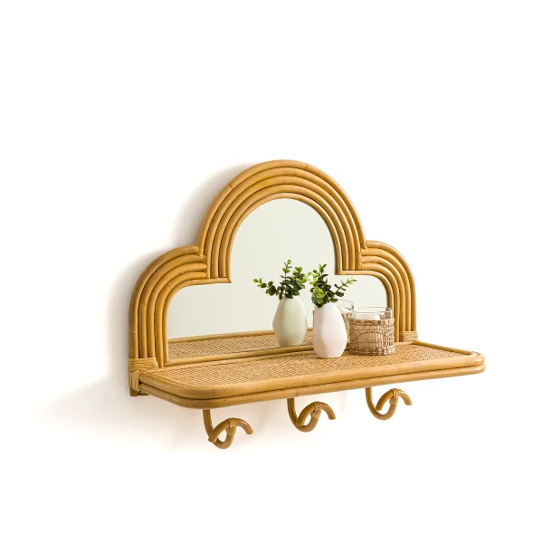 Spiegel Mit Haken Rivia, Rattan