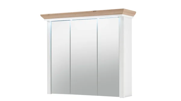 Spiegelschrank mit Beleuchtung Pinie weiß 83 cm - JASMIN