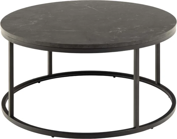 Spiro Couchtisch Ø80cm Marmor schwarz.