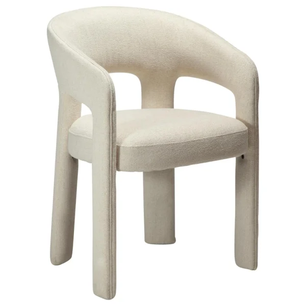 Splendor Esszimmerstuhl mit Armlehnen Bouclé beige.