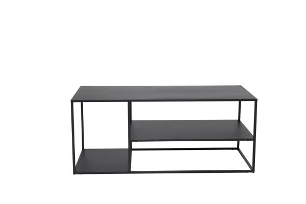 Staal Ecktisch mit Ablage 120x50 cm schwarz.
