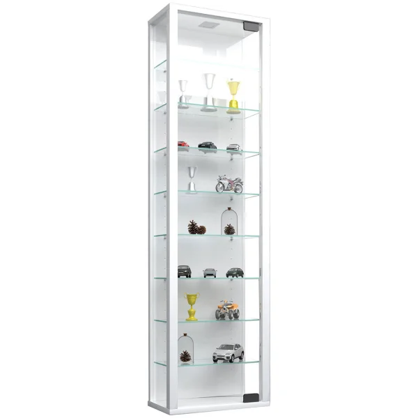Stano Maxi Vitrinenschrank wandhängend 1 Glastür mit LED Licht zum aufhängen weiß.