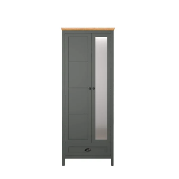 Stanton Kleiderschrank grün, Eiche dekor.