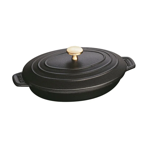 STAUB Staub Backform Gusseisen mit Deckel oval 23 cm Schwarz