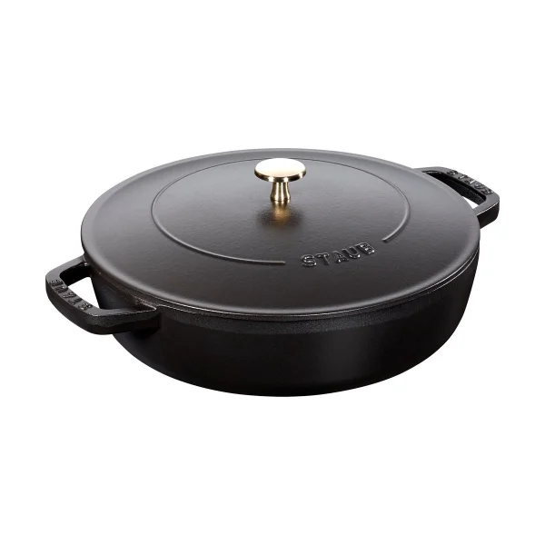 STAUB Staub Chistera tiefe Schmorpfanne Gusseisen Ø24 cm Schwarz
