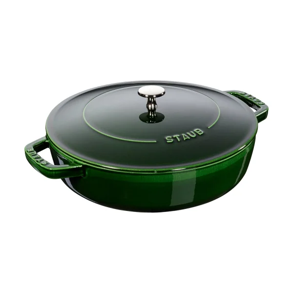 STAUB Staub Chistera tiefe Schmorpfanne Gusseisen Ø28 cm Basilikumgrün