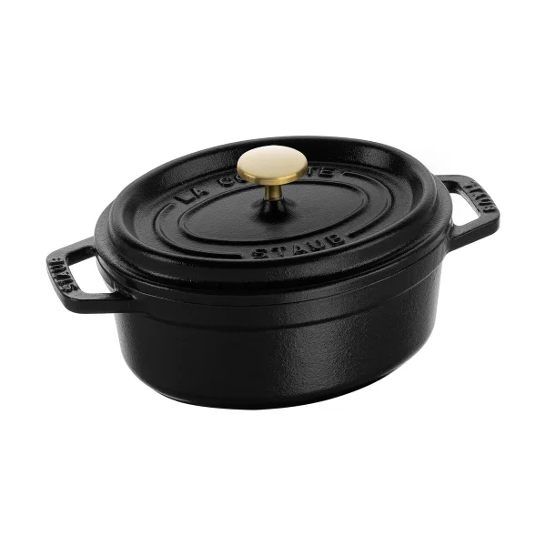 STAUB Staub La Cocotte ovaler Topf Gusseisen 0,6 L Schwarz