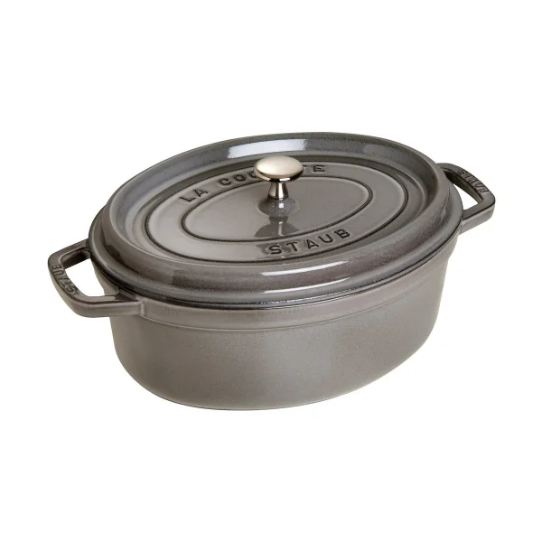 STAUB Staub La Cocotte ovaler Topf Gusseisen 3,2 L Grafitgrau
