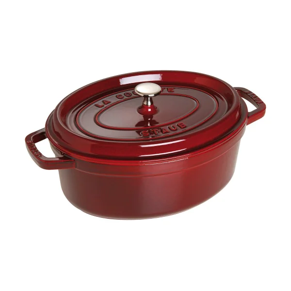 STAUB Staub La Cocotte ovaler Topf Gusseisen 4,2 L Granatrot