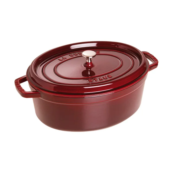 STAUB Staub La Cocotte ovaler Topf Gusseisen 5,5 L Granatrot