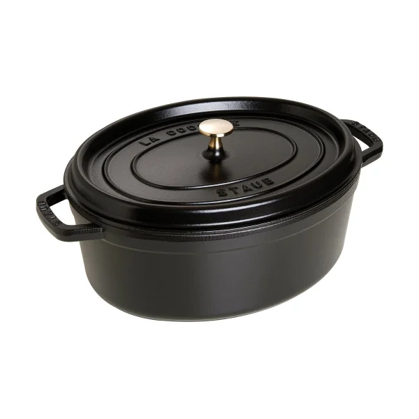 STAUB Staub La Cocotte ovaler Topf Gusseisen 6,7 L. Schwarz